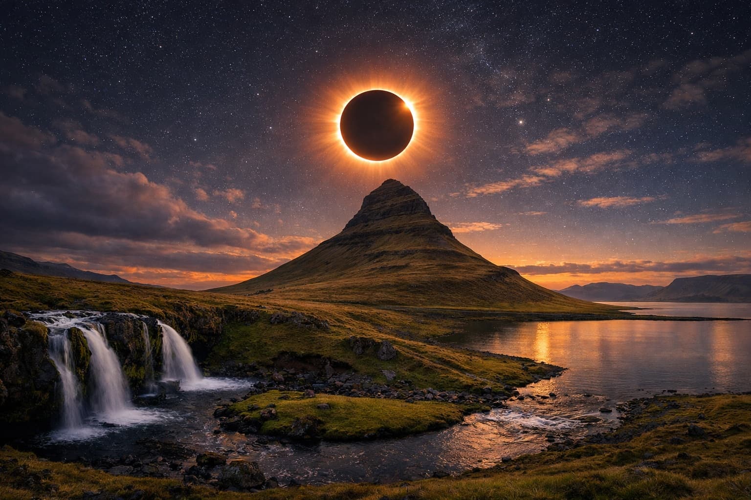 Péninsule de Snæfellsnes en Islande, sur le chemin de la totalité de l'éclipse